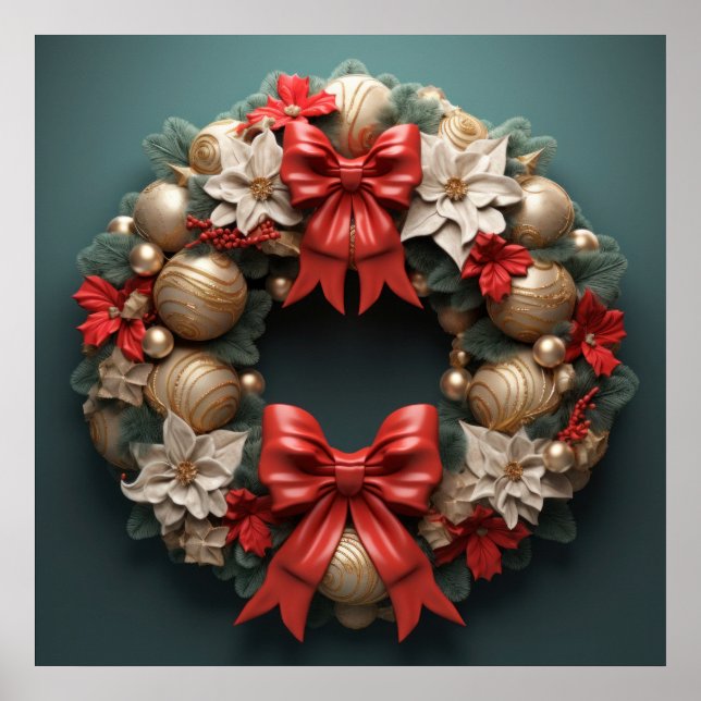 3D Christmas Wreath Poster (Front)