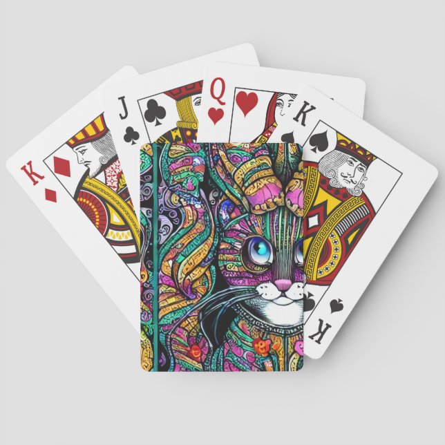 3D Clear Very Little Cute Full Body Beautiful Cat Playing Cards (Back)