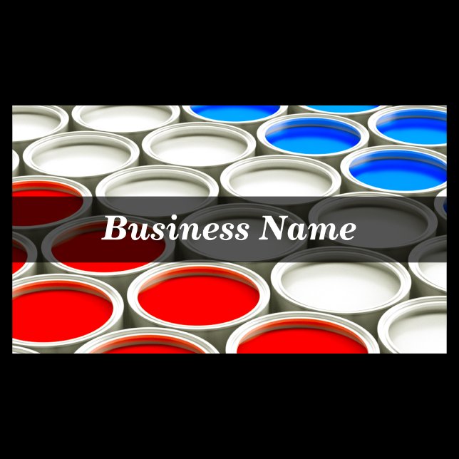 3D Coloured Paint Cans (Red White & Blue) Business Card (Creator Uploaded)
