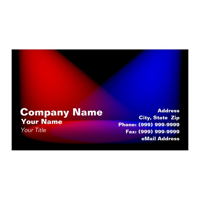 3D Coloured Spotlights (Red & Blue) Business Card (Creator Uploaded)