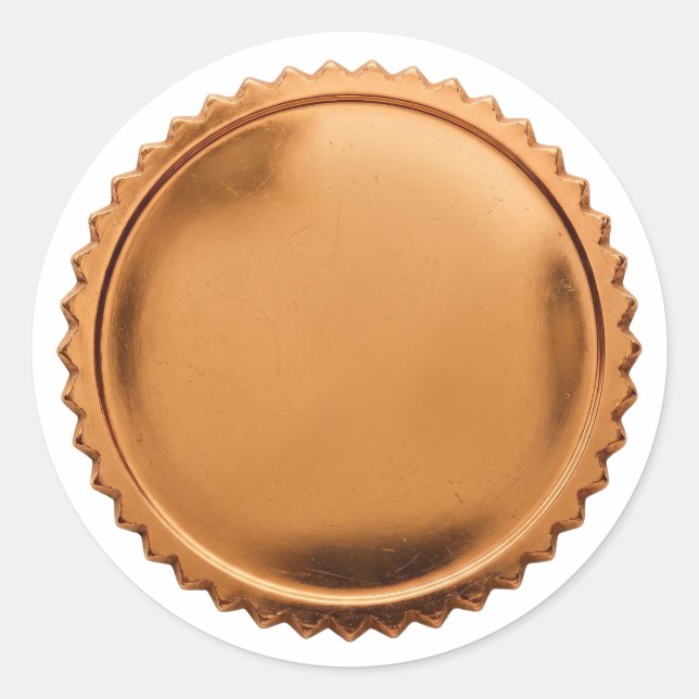 3D Copper Foil Seal Starburst Award Medal (Front)