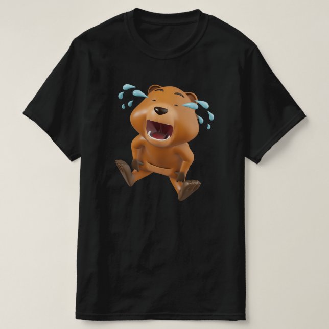3D Crying Cartoon Bear Character Element. T-Shirt (Design Front)