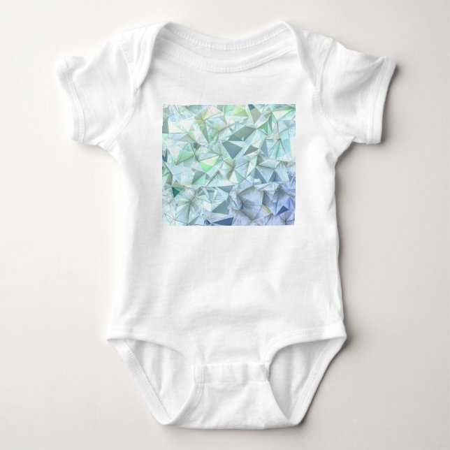 3D crystal triangle, illustrative rendering. Baby Bodysuit (Front)