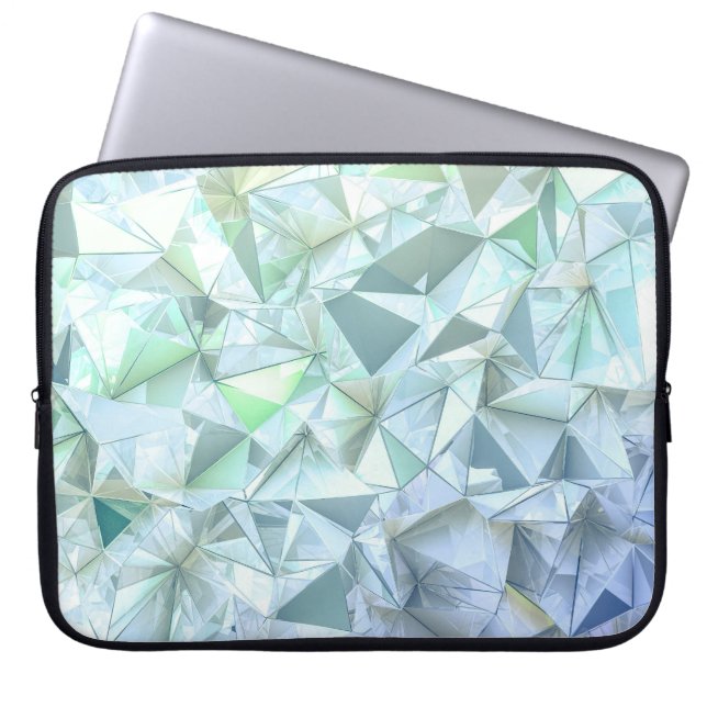 3D crystal triangle, illustrative rendering. Laptop Sleeve (Front)
