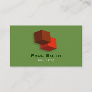 3D Cube Logo Business Card