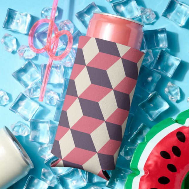 3d Cubes Pattern Seltzer Can Cooler (In Situ Summer)