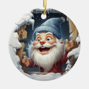 3D Customized Joyful Santa Ceramic Tree Decoration