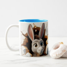 3D Cute Baby Donkey Hot Cocoa Coffee Animals Mug