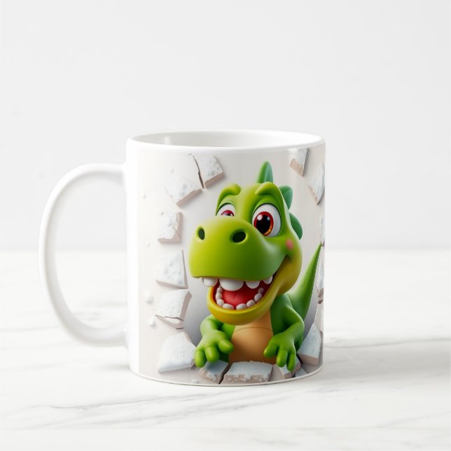 3d cute dinosaur mug wrap, 3d design mug wrap (Left)