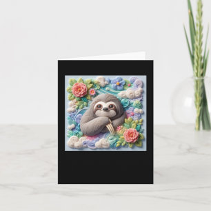 3d Cute Sloth Sticker Card