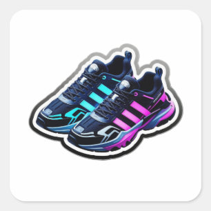 3D Cyberpunk Neon Running Shoes Aesthetic Sticker