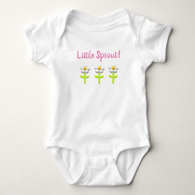 3D daisy  'Little Sprout" -  Baby Bodysuit (Front)
