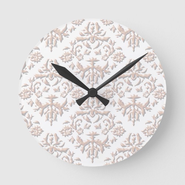 3D Damasks Round Clock (Front)