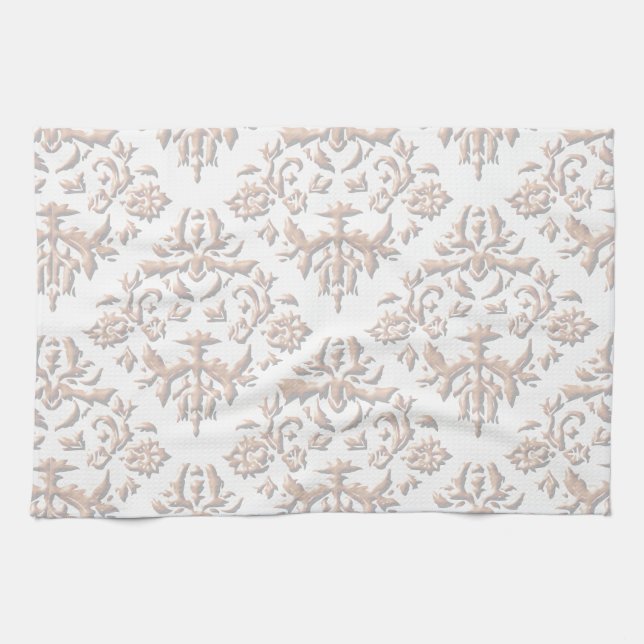 3D Damasks Tea Towel (Horizontal)