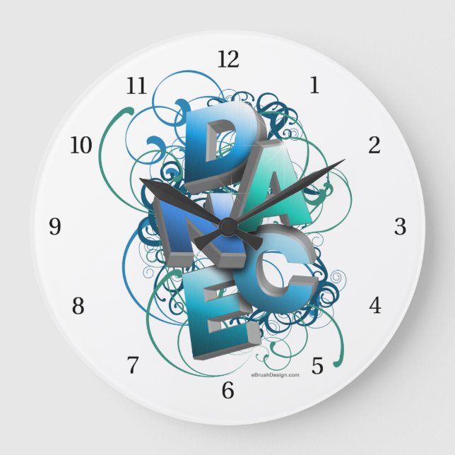 3D Dance (spring) Large Clock (Front)