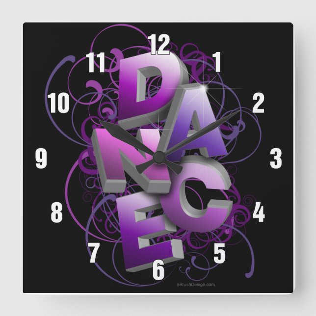 3D Dance (summer) Square Wall Clock (Front)