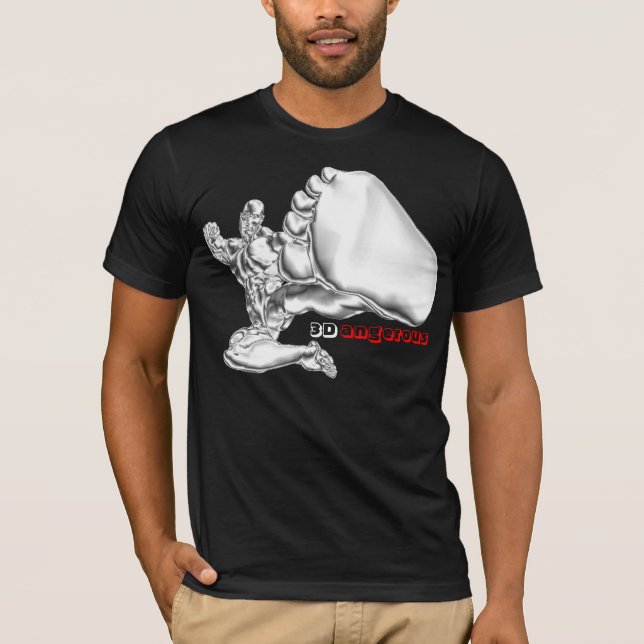3D Dangerous Chrome Fighter T-Shirt (Front)