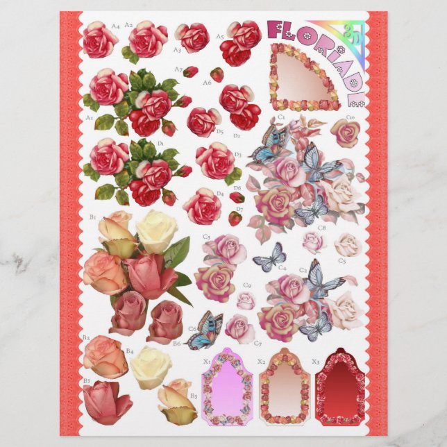 3D Decoupage - Floriade - Flowers and butterfly (Front)