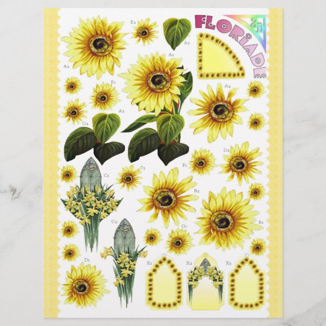 3D Decoupage - Floriade - Yellow sunflower (Front)