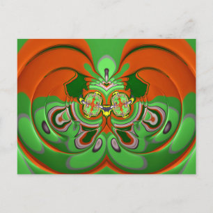~ 3D Design Pattern ~ Christmas Colours~  Postcard