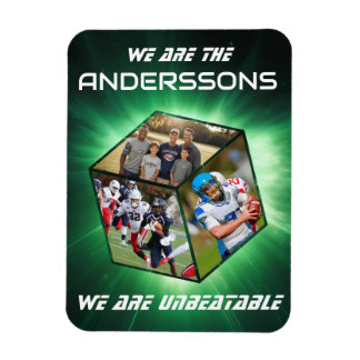 3D dice photocollage in front of bright light Magnet