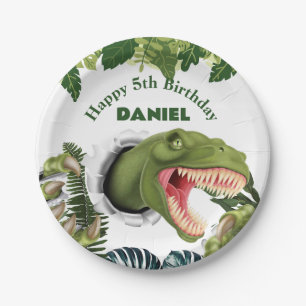 3D Dinosaur Birthday Paper Plate