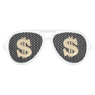 3D dollar sign Aviator Sunglasses