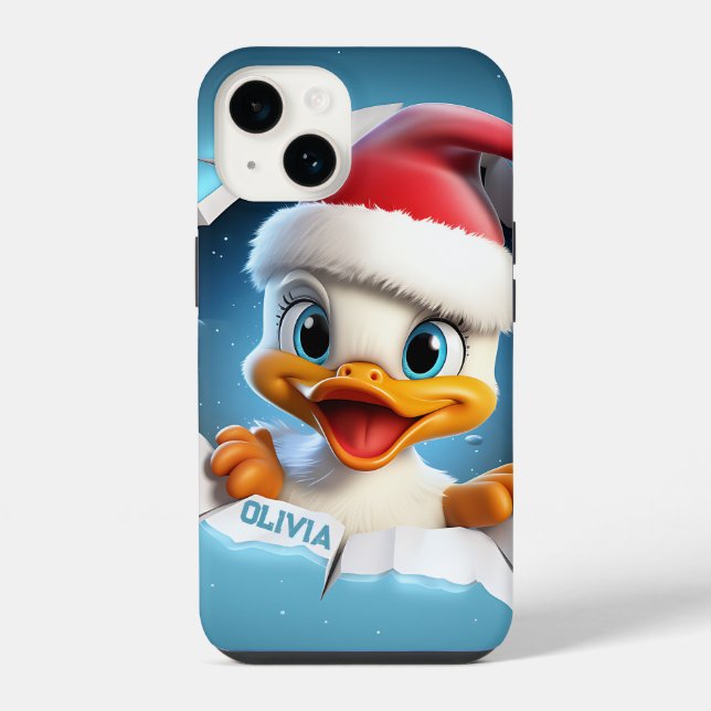 3D Duck Christmas  iPhone Case (Back)