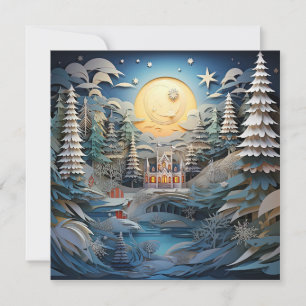 3D Effect Abstract Christmas Background Card