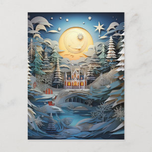 3D Effect Abstract Christmas Background Holiday Postcard