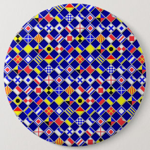 3D Effect Chequered Nautical Flag tiles Decor 6 Cm Round Badge