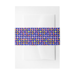 3D Effect Chequered Nautical Flag tiles Decor Invitation Belly Band