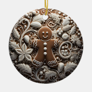 3D Effect Gingerbread Ornament Custom Name