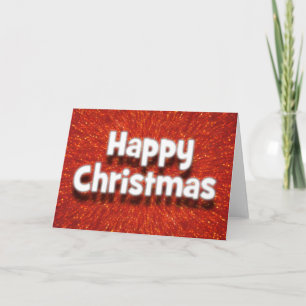 3D Effect Happy Christmas Red Sparkle Card