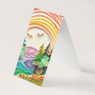 3D Effect Summer Scene Background Business Card