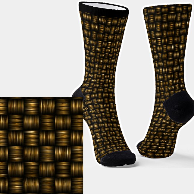 3D Effect Woven Optical Illusion Brown Socks (Creator Uploaded)