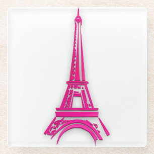 3d Eiffel tower, France clipart Glass Coaster
