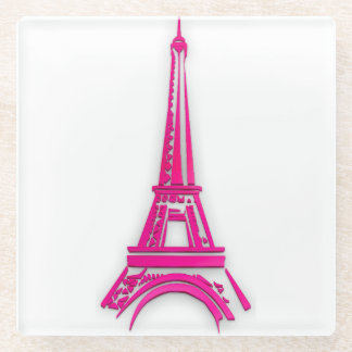 3d Eiffel tower, France clipart Glass Coaster