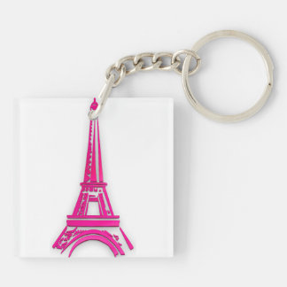 3d Eiffel tower, France clipart Key Ring
