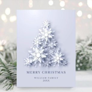 3D Elegant Snowflakes Christmas Greeting Holiday Postcard