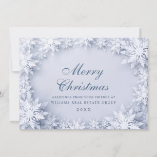 3D Elegant Snowflakes Corporate Christmas Greeting Holiday Card