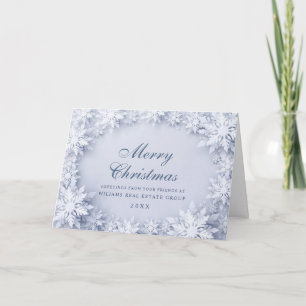 3D Elegant Snowflakes Corporate Christmas Greeting Holiday Card