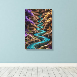 3D Enchanted Forest Wall Art - Magenta and Gold