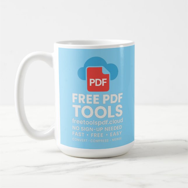 🔥 3D Fantasy Logo – FreetoolsPDF.Cloud Coffee Mug (Left)