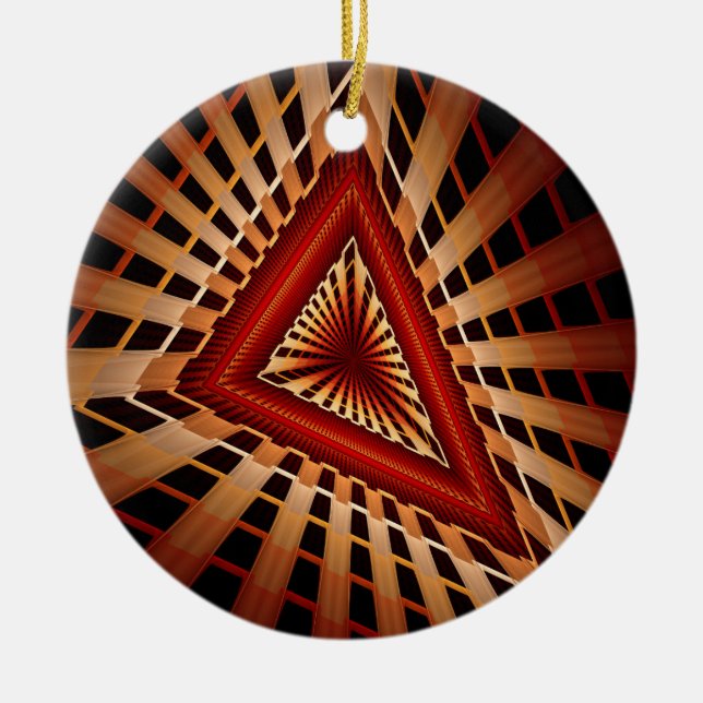 3D Fantasy Network Modern Fractal Graphic Design Ceramic Tree Decoration (Front)