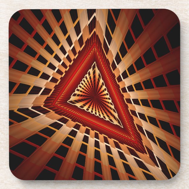 3D Fantasy Network Modern Fractal Graphic Design Coaster (Front)