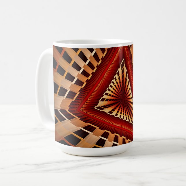 3D Fantasy Network Modern Fractal Graphic Design Coffee Mug (Front Left)