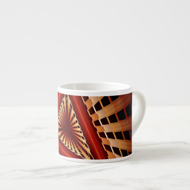 3D Fantasy Network Modern Fractal Graphic Design Espresso Cup (Front Right)