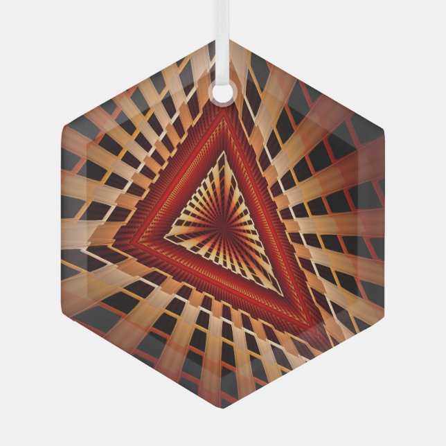 3D Fantasy Network Modern Fractal Graphic Design Glass Tree Decoration (Front)