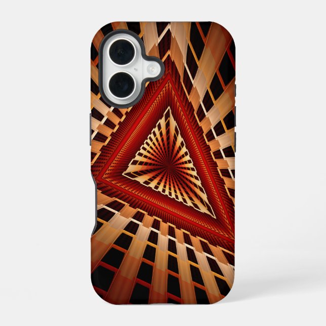 3D Fantasy Network Modern Fractal Graphic Design iPhone 16 Case (Back)